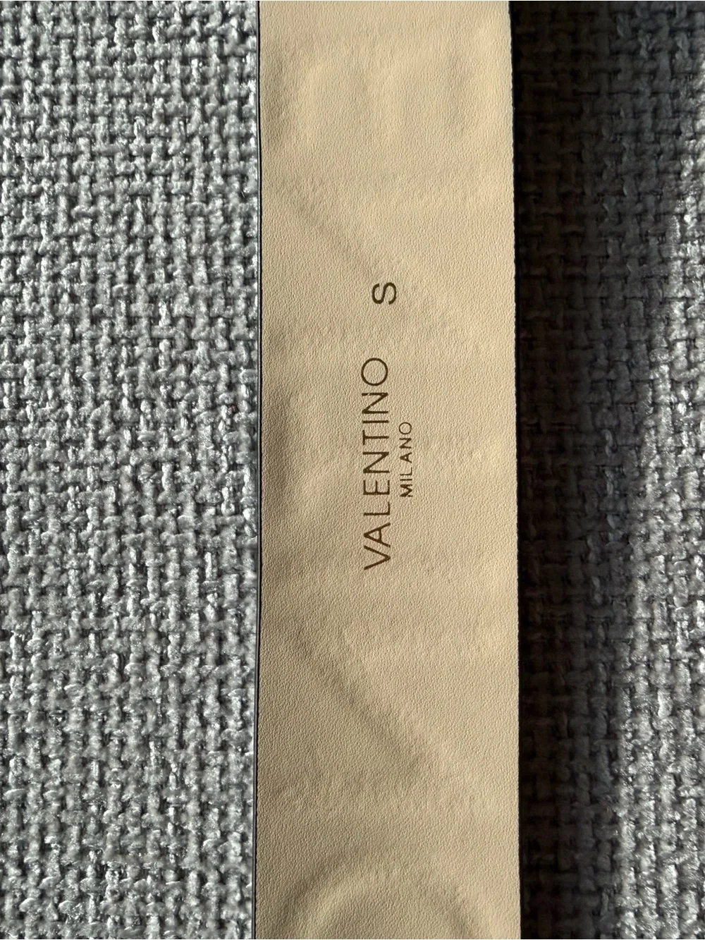 Valentino Cream Leather Belt with Gold V Logo Buckle